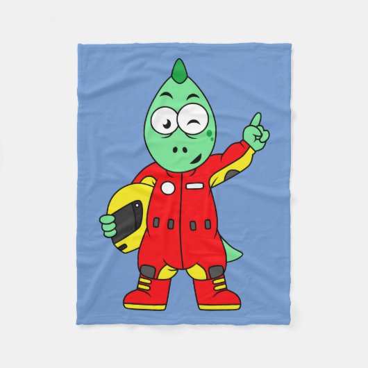 Illustratie van een Allosaurus autocoureur. Fleece Deken (Voorkant)