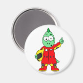 Illustratie van een Allosaurus autocoureur. Magneet (Voorkant / Achterkant)