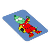 Illustratie van een Allosaurus autocoureur. Magneet (Rechterzijde)