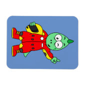 Illustratie van een Allosaurus autocoureur. Magneet (Horizontaal)