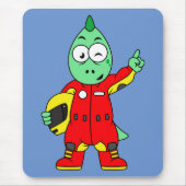 Illustratie van een Allosaurus autocoureur. Muismat (Voorkant)