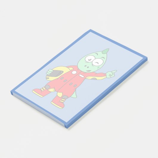 Illustratie van een Allosaurus autocoureur. Post-it® Notes (Schuin)