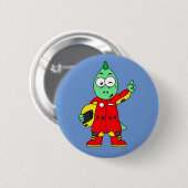 Illustratie van een Allosaurus autocoureur. Ronde Button 5,7 Cm (Voorkant /achterkant)