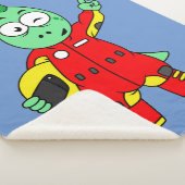 Illustratie van een Allosaurus autocoureur. Sherpa Deken (3/4)