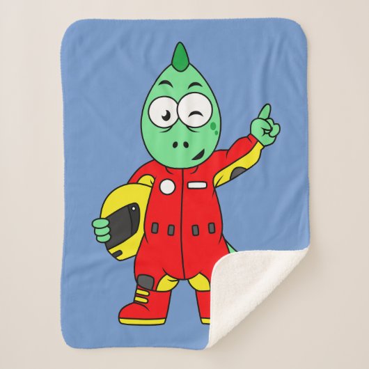 Illustratie van een Allosaurus autocoureur. Sherpa Deken (Voorkant)