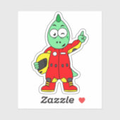 Illustratie van een Allosaurus autocoureur. Sticker (Vel)