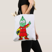 Illustratie van een Allosaurus autocoureur. Tote Bag (Dichtbij)