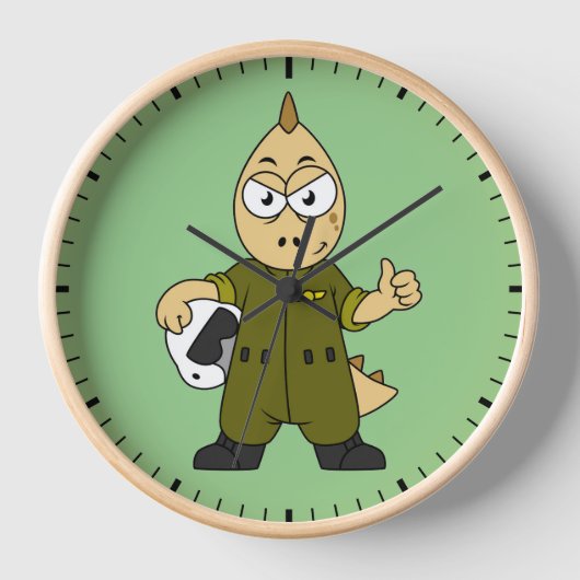 Illustratie van een Allosaurus Jet Pilot. (Voorkant)