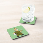 Illustratie van een Allosaurus Jet Pilot. Bier Onderzetter (Rechterzijde)