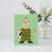 Illustratie van een Allosaurus Jet Pilot. Briefkaart (Staand voorkant)