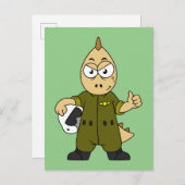 Illustratie van een Allosaurus Jet Pilot. Briefkaart (Voorkant / Achterkant)