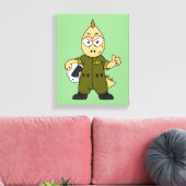 Illustratie van een Allosaurus Jet Pilot. Canvas Afdruk (Insitu (Woonkamer))