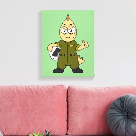 Illustratie van een Allosaurus Jet Pilot. Canvas Afdruk (Insitu (Woonkamer))