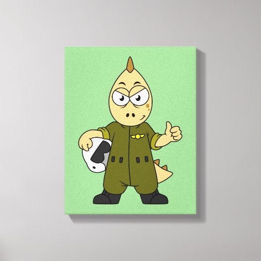 Illustratie van een Allosaurus Jet Pilot. Canvas Afdruk (Voorkant)