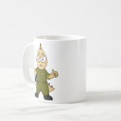 Illustratie van een Allosaurus Jet Pilot. Koffiemok (Voorkant links)