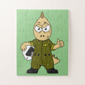 Illustratie van een Allosaurus Jet Pilot. Legpuzzel (Verticaal)