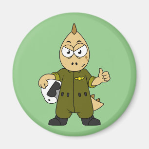 Illustratie van een Allosaurus Jet Pilot. Magneet