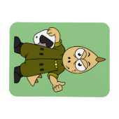 Illustratie van een Allosaurus Jet Pilot. Magneet (Horizontaal)