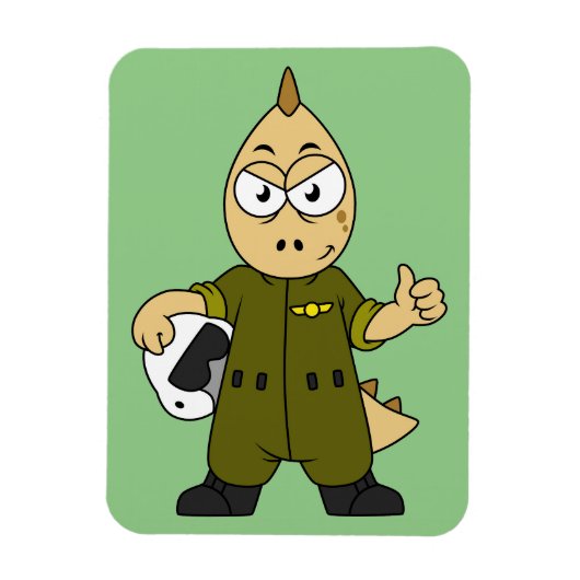 Illustratie van een Allosaurus Jet Pilot. Magneet (Verticaal)