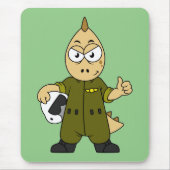 Illustratie van een Allosaurus Jet Pilot. Muismat (Voorkant)