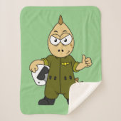 Illustratie van een Allosaurus Jet Pilot. Sherpa Deken (Voorkant)