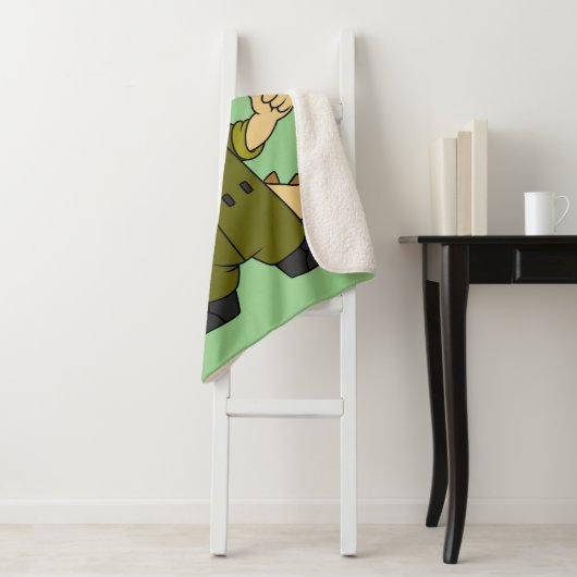 Illustratie van een Allosaurus Jet Pilot. Sherpa Deken (In situ)