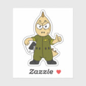 Illustratie van een Allosaurus Jet Pilot. Sticker (Vel)