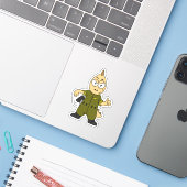 Illustratie van een Allosaurus Jet Pilot. Sticker (Laptop met iPhone)