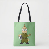 Illustratie van een Allosaurus Jet Pilot. Tote Bag (Voorkant)