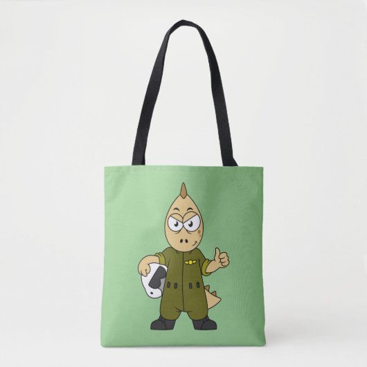 Illustratie van een Allosaurus Jet Pilot. Tote Bag (Voorkant)