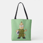 Illustratie van een Allosaurus Jet Pilot. Tote Bag (Achterkant)