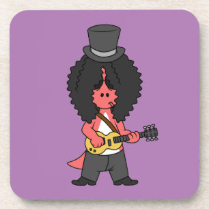 Illustratie van een allosaurus verkleed als rockst bier onderzetter