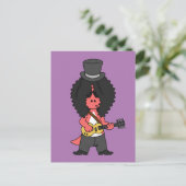 Illustratie van een allosaurus verkleed als rockst briefkaart (Staand voorkant)