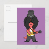 Illustratie van een allosaurus verkleed als rockst briefkaart (Voorkant / Achterkant)