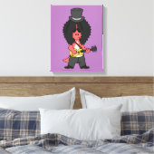 Illustratie van een allosaurus verkleed als rockst canvas afdruk (Insitu (Slaapkamer))