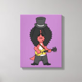 Illustratie van een allosaurus verkleed als rockst canvas afdruk (Voorkant)