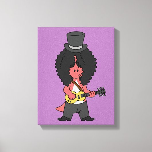 Illustratie van een allosaurus verkleed als rockst canvas afdruk (Voorkant)