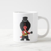 Illustratie van een allosaurus verkleed als rockst grote koffiekop (Rechts)