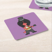 Illustratie van een allosaurus verkleed als rockst kartonnen onderzetters (Schuin)