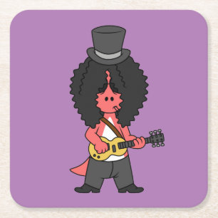 Illustratie van een allosaurus verkleed als rockst kartonnen onderzetters