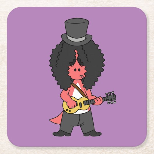 Illustratie van een allosaurus verkleed als rockst kartonnen onderzetters (Voorkant)