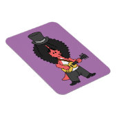 Illustratie van een allosaurus verkleed als rockst magneet (Rechterzijde)