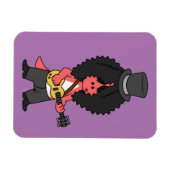 Illustratie van een allosaurus verkleed als rockst magneet (Horizontaal)