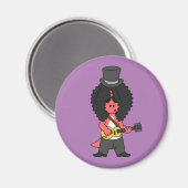 Illustratie van een allosaurus verkleed als rockst magneet (Voorkant / Achterkant)