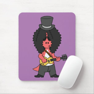 Illustratie van een allosaurus verkleed als rockst muismat