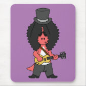 Illustratie van een allosaurus verkleed als rockst muismat (Voorkant)