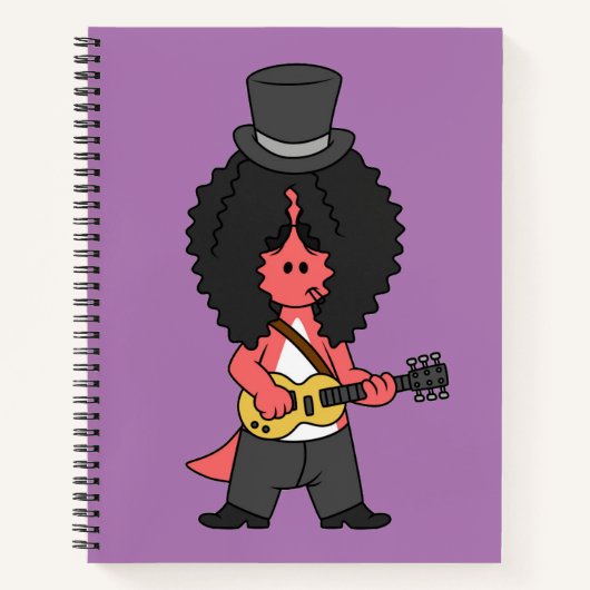 Illustratie van een allosaurus verkleed als rockst notitieboek (Voorkant)