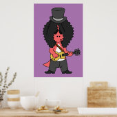 Illustratie van een allosaurus verkleed als rockst poster (Keuken)