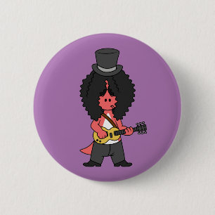 Illustratie van een allosaurus verkleed als rockst ronde button 5,7 cm