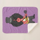 Illustratie van een allosaurus verkleed als rockst sherpa deken (Voorkant (horizontaal))